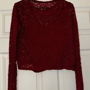 Hollister Elegant Red Lace Women's Top